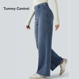 HALARA High Rise Blue Jeans with Tummy Control medium 8/10